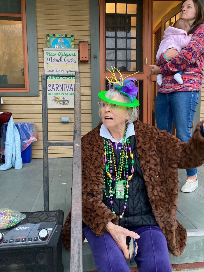 My 91 Year Old Mother-In-Law Enjoying This Past Mardi Gras!