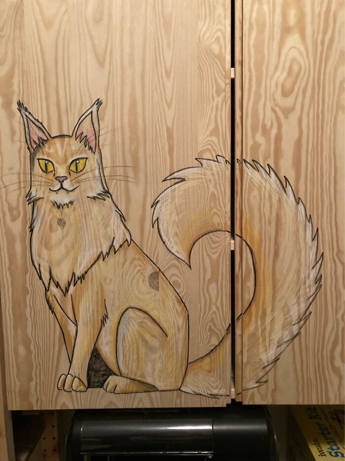 Cartoon Portrait Of My Cat. Not Finished With Shading And Details Yet.