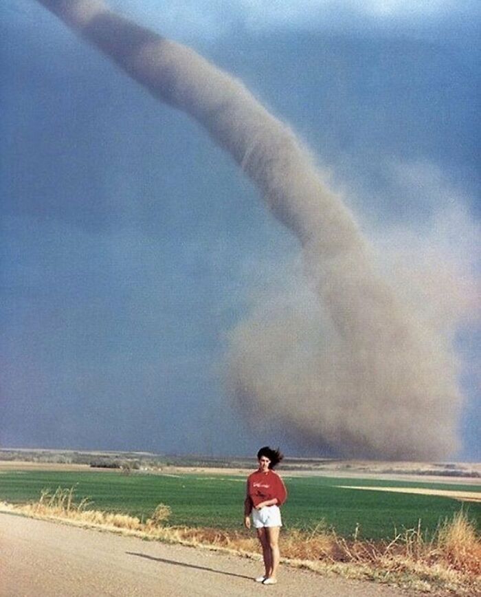 A Woman Photographed Beside A Tornado, 1989