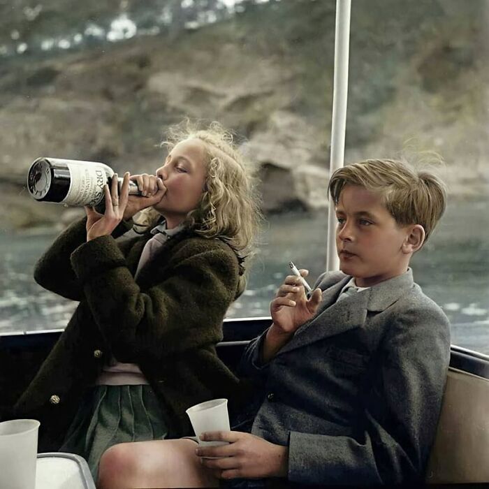 Princess Yvonne Sayn-Wittgenstein-Sayn Drinks Dry Shack Sherry While Prince Alexander Holds His Half-Smoked Cigarette