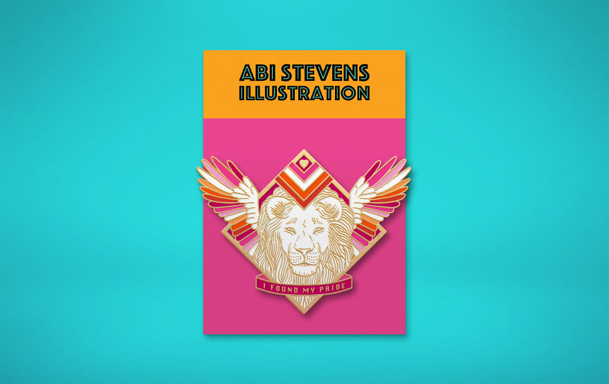 Lesbian Pride Enamel Pin Mock-Up
