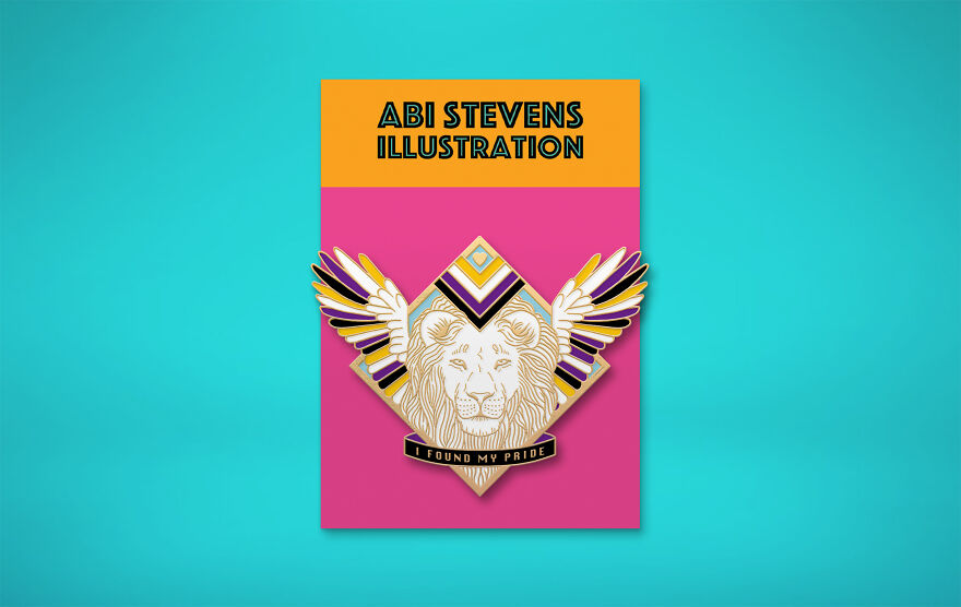 Non-Binary Pride Enamel Pin Mock-Up