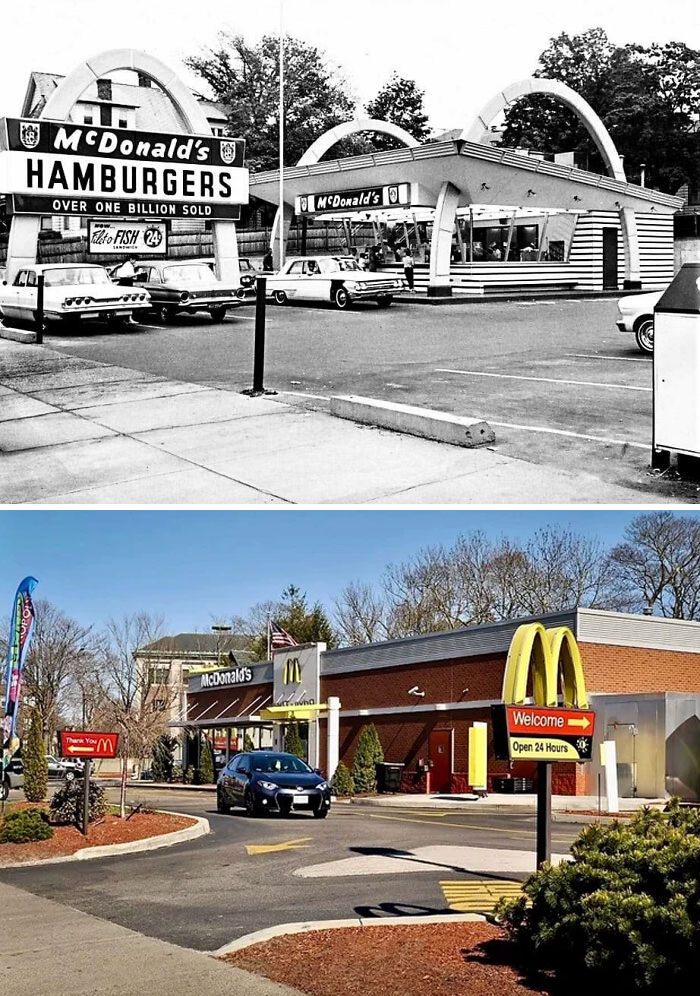The First McDonald's In Worcester - 1964 vs. 2021
