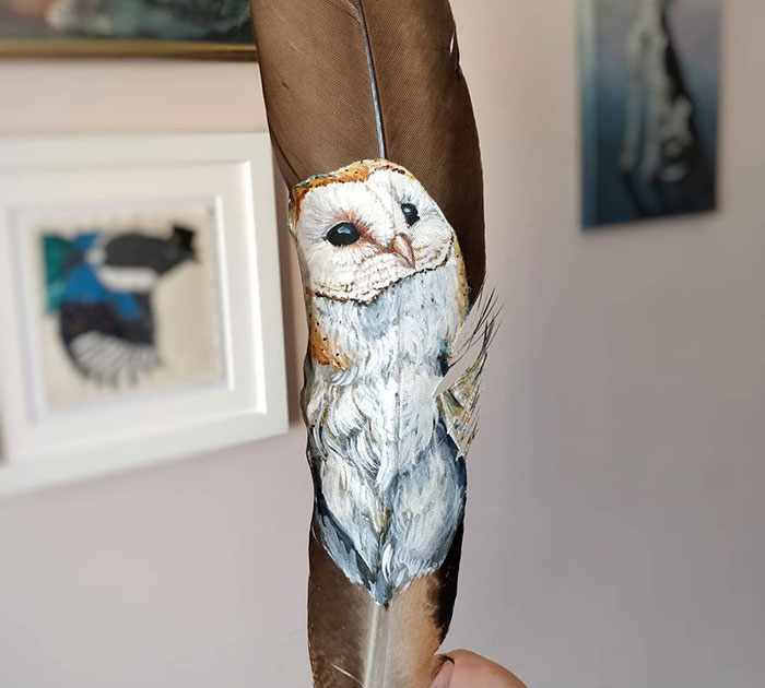 I’m Surviving Lockdown By Painting On Feathers (30 New Pics)