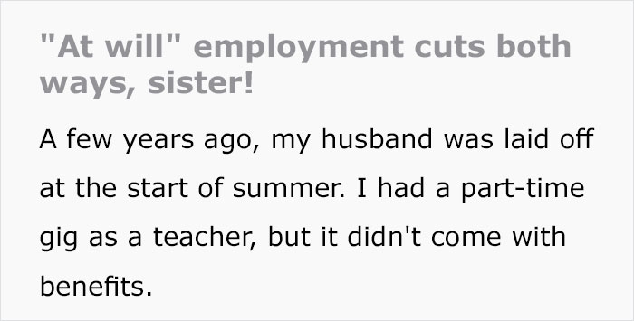 Woman Quits Her Job After Being Constantly Reminded She Can Be Fired Any Moment, Leaves Boss In "Fumes" Woman Quits Her Job After Being Constantly Reminded She Can Be Fired Any Moment, Leaves Boss In "Fumes"