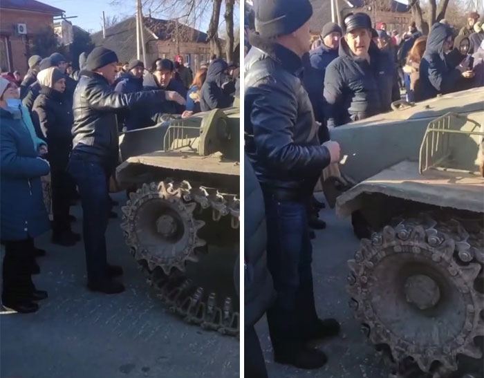 Brave Ukrainians Barehandedly Stopped Russian Convoy And Started Singing The National Anthem