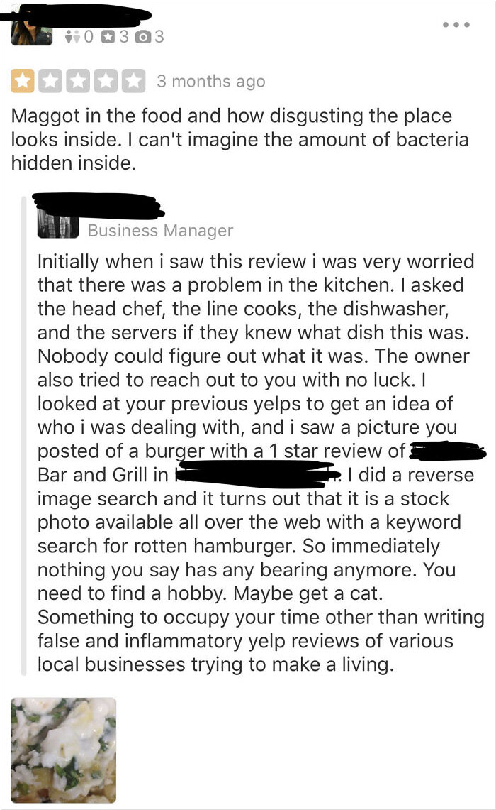 Business Owner Claps Back On Yelp User For Leaving A Negative Comment On His Restaurant