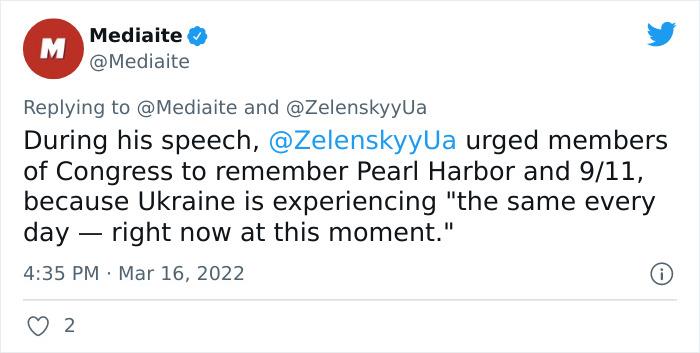 Man Is Upset The President Of Ukraine Didn't Wear A Suit When Addressing The US Congress, Voices It On Twitter, Gets A Major Reality Check Man Is Upset The President Of Ukraine Didn't Wear A Suit When Addressing The US Congress, Voices It On Twitter, Gets A Major Reality Check