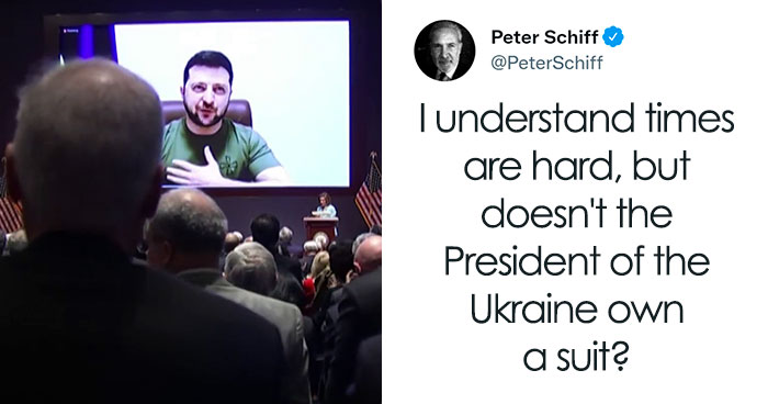 Man Is Upset The President Of Ukraine Didn’t Wear A Suit When Addressing The US Congress, Voices It On Twitter, Gets A Major Reality Check