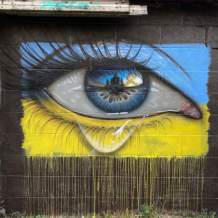 I Stand With You Ukraine. Painted In Northcote Lane, Off City Road In Cardiff Today