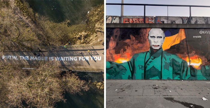 40 Impactantes obras de arte callejero realizadas en apoyo a Ucrania en distintos países