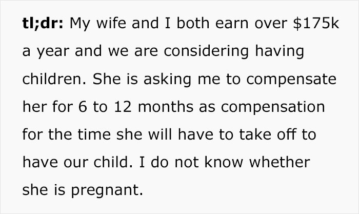 Woman Asks Husband To Cover All Of Her Financial Loss When Caring For Their Baby, He's Shocked And Lost