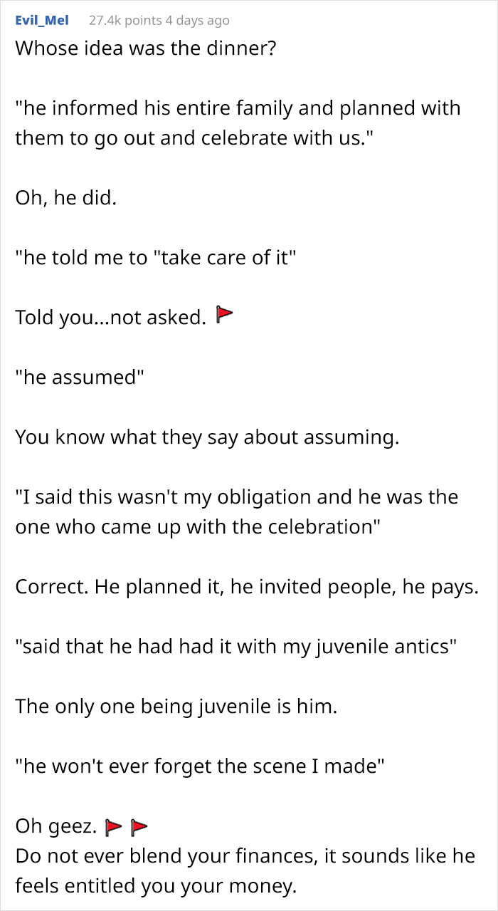 'He Insisted I Pay': Husband Loses It When Wife Only Pays For Her Own Meal After Big Family Celebratory Dinner That He Organized 'He Insisted I Pay': Husband Loses It When Wife Only Pays For Her Own Meal After Big Family Celebratory Dinner That He Organized