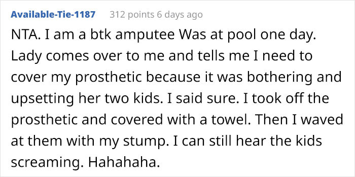 “I Took My Leg Off”: Woman Asks If She Was Wrong To Dramatically Respond To This Man Who Yelled At Her For Parking In A Handicapped Spot