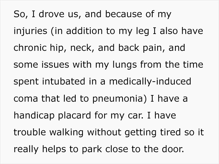 “I Took My Leg Off”: Woman Asks If She Was Wrong To Dramatically Respond To This Man Who Yelled At Her For Parking In A Handicapped Spot