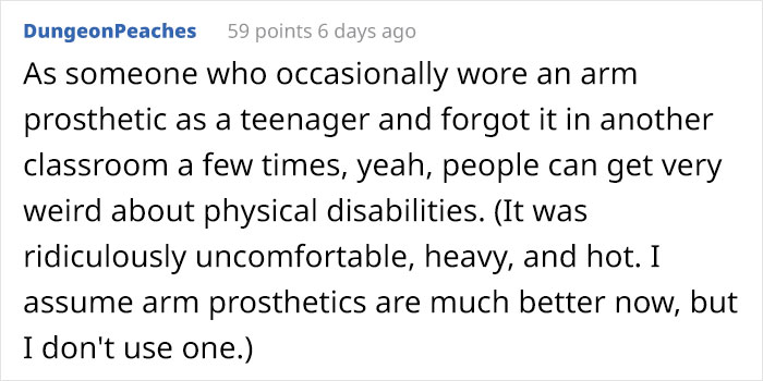 “I Took My Leg Off”: Woman Asks If She Was Wrong To Dramatically Respond To This Man Who Yelled At Her For Parking In A Handicapped Spot “I Took My Leg Off”: Woman Asks If She Was Wrong To Dramatically Respond To This Man Who Yelled At Her For Parking In A Handicapped Spot