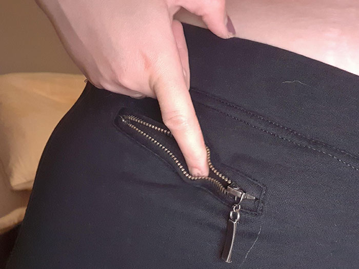 These Fake Pockets Went As Far Enough As To Put A Real Zipper On