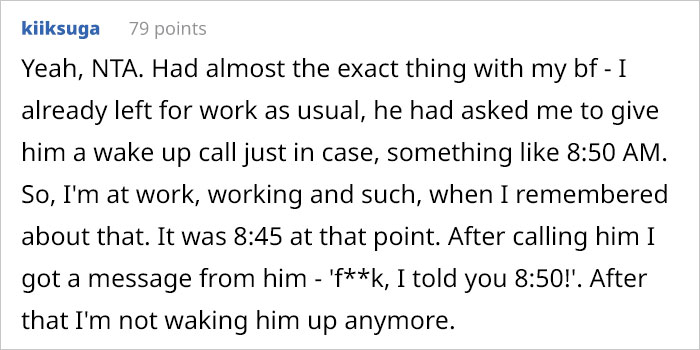 Woman Asks If She’s To Blame For Not Waking Her Boyfriend, Which He Specifically Asked, Making Him Late For New Job
