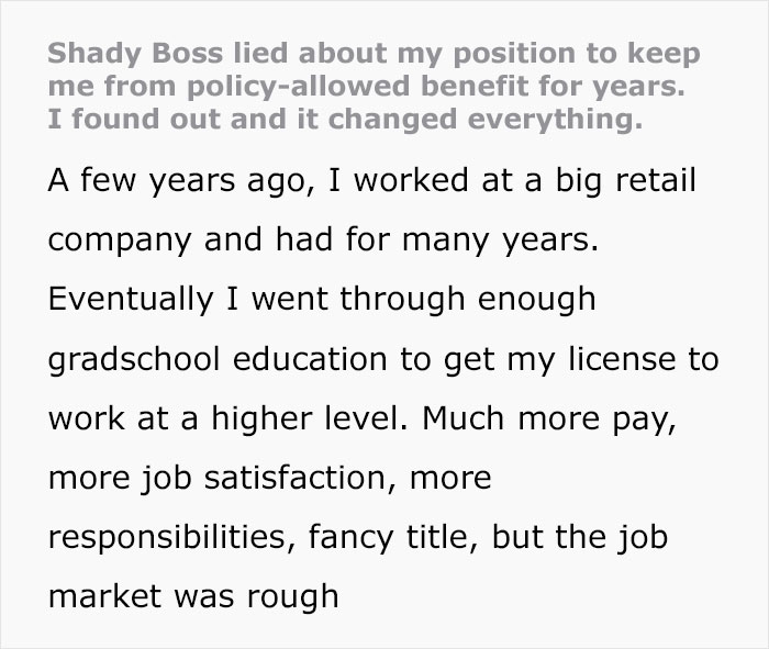 Boss Lies About This Person's Position To Keep Them Away From Benefits, Regrets It When They Find Out