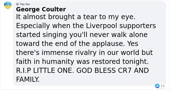 Manchester United And Liverpool Fans Unite In Beautiful Tribute To Ronaldo’s Son During 7th Minute Of The Game Manchester United And Liverpool Fans Unite In Beautiful Tribute To Ronaldo’s Son During 7th Minute Of The Game