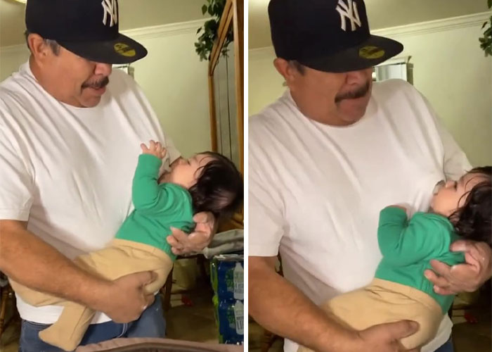 People Are Loving This Grandad’s Idea Of Faking Breastfeeding When The Baby Refuses To Drink Out Of The Bottle