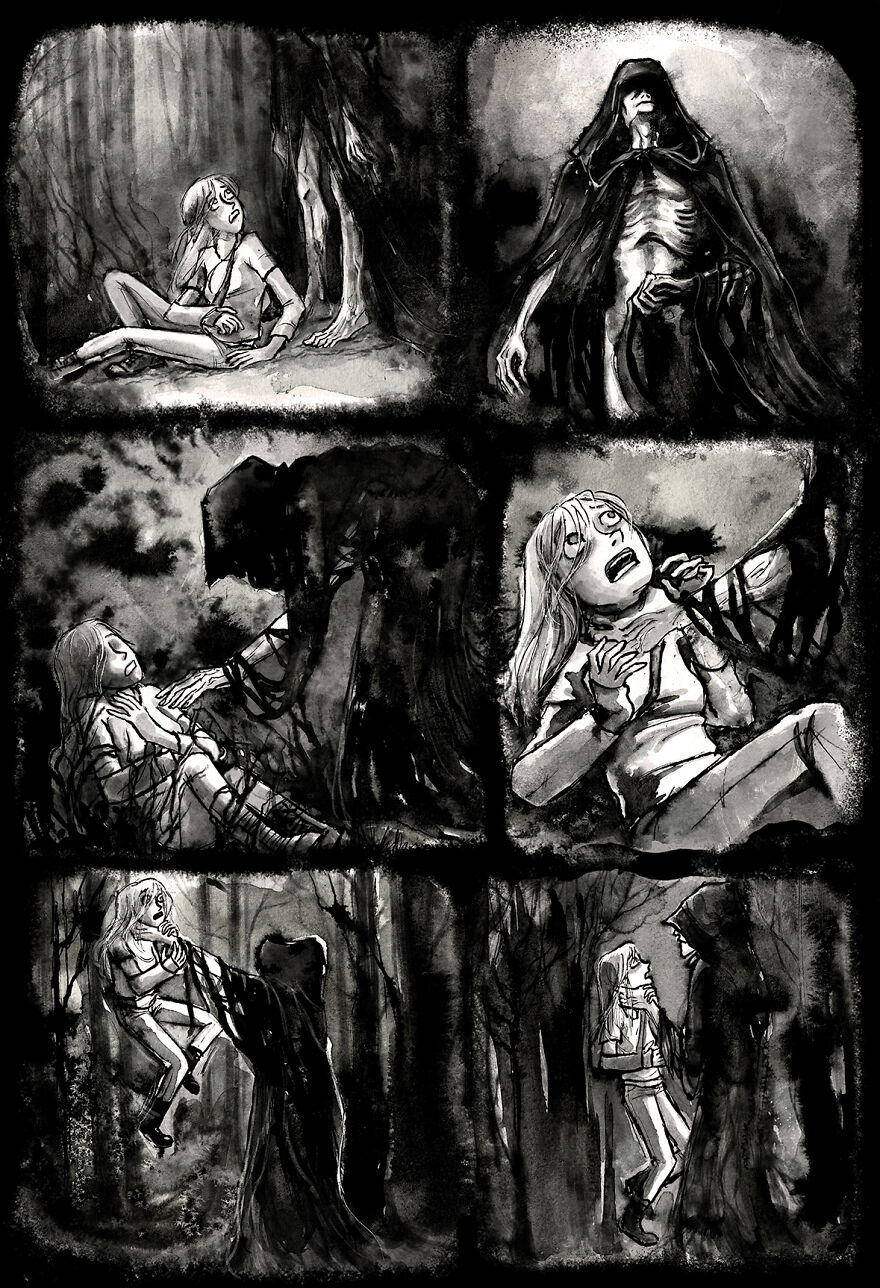 I'm Creating A Dark Comic Series With Lots Of Twists, Secrets, Creepy Characters And Spooky Pen And Ink Artwork, Here's Part 4 I'm Creating A Dark Comic Series With Lots Of Twists, Secrets, Creepy Characters And Spooky Pen And Ink Artwork, Here's Part 4