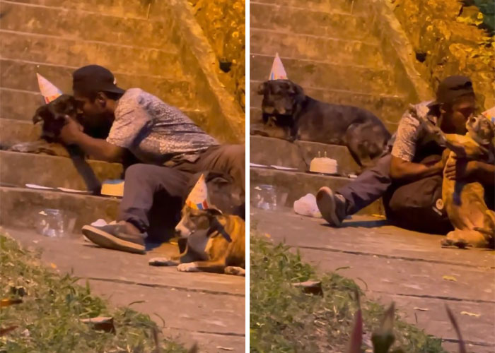 Homeless Man’s Birthday Party For His Dog Warms The Hearts Of Many, Leading To A Better Life For Them All