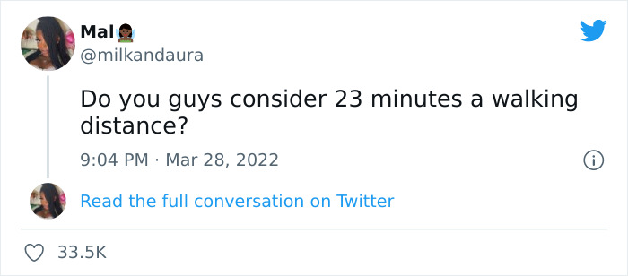 Woman Asked If People Consider 23 Minutes A Walking Distance And Created Quite A Debate On Twitter Woman Asked If People Consider 23 Minutes A Walking Distance And Created Quite A Debate On Twitter