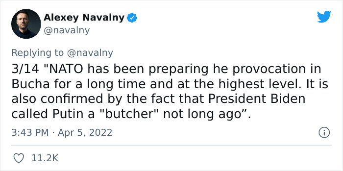 Navalny Shares What Russian TV Says About Bucha After Nearly 300 Residents Were Found Dead