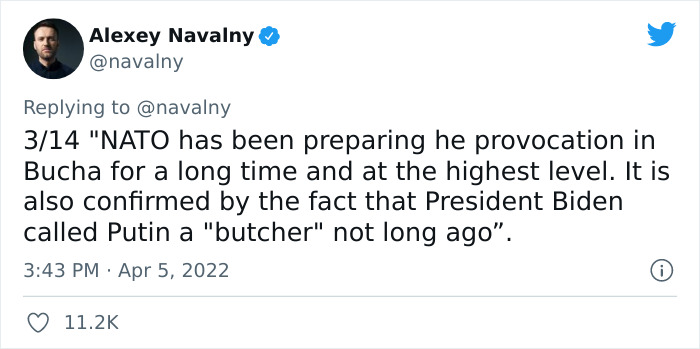 Navalny Shares What Russian TV Says About Bucha After Nearly 300 Residents Were Found Dead Navalny Shares What Russian TV Says About Bucha After Nearly 300 Residents Were Found Dead