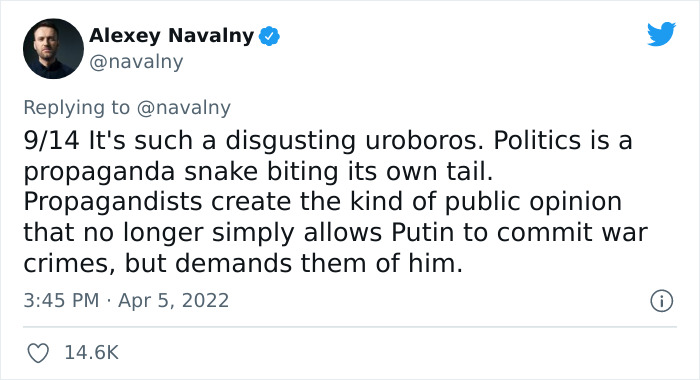 Navalny Shares What Russian TV Says About Bucha After Nearly 300 Residents Were Found Dead Navalny Shares What Russian TV Says About Bucha After Nearly 300 Residents Were Found Dead