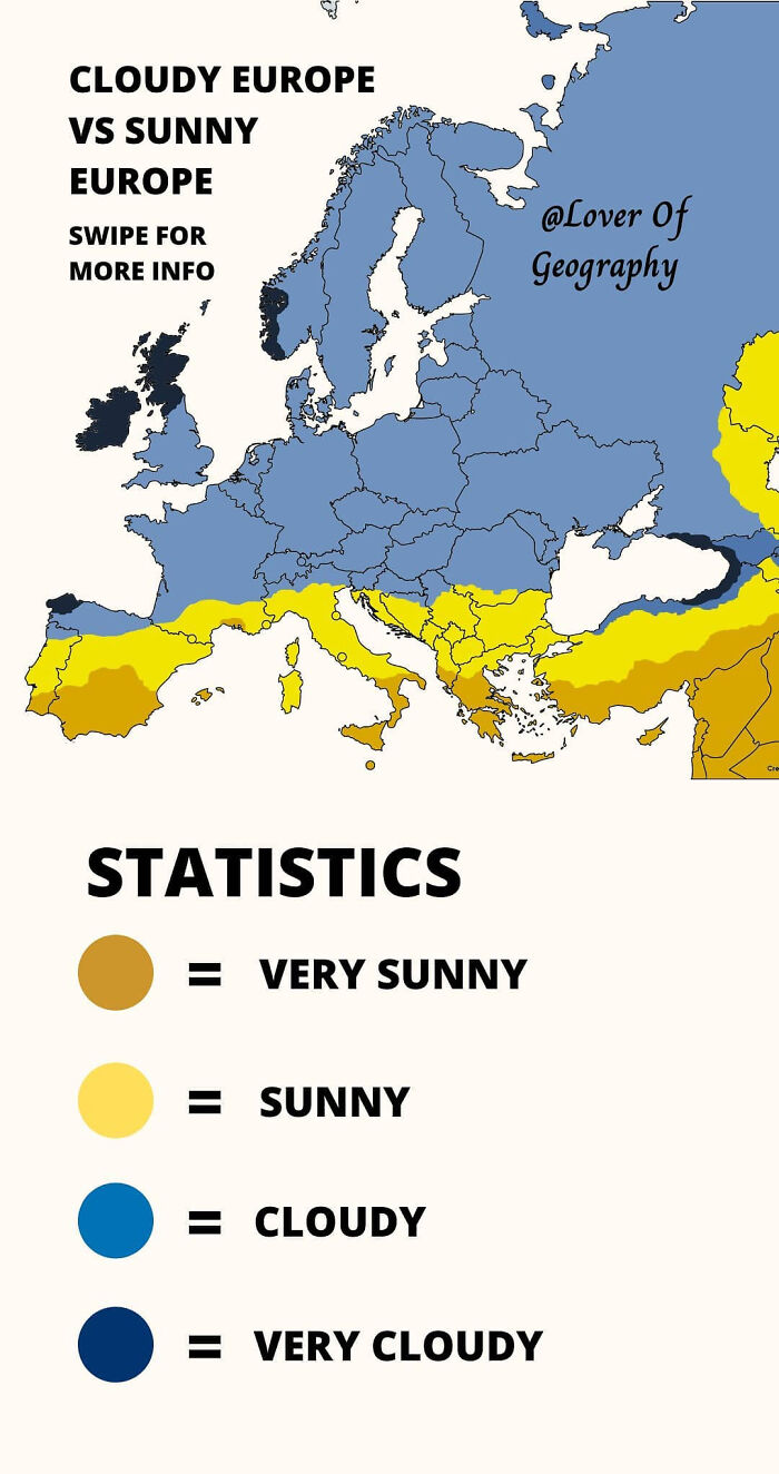 This Post Shows A Way Of Dividing Europe Based On The Amount Of Sunshine Hours Per Year