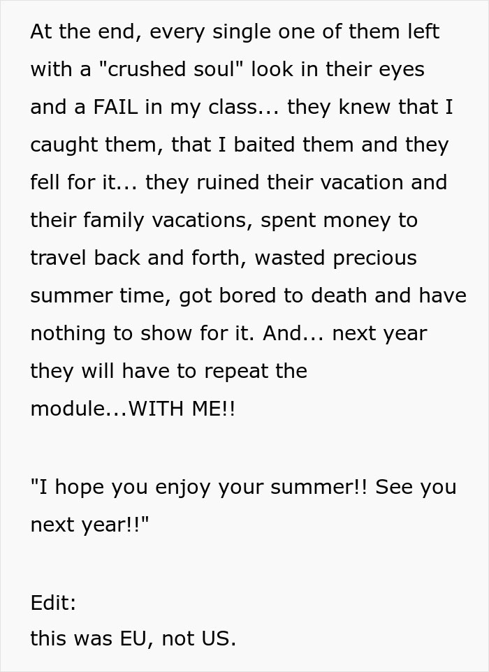 Professor Outsmarts His Cheating Students Who Thought They Had Him Fooled, Sets Up Hilarious Revenge Professor Outsmarts His Cheating Students Who Thought They Had Him Fooled, Sets Up Hilarious Revenge