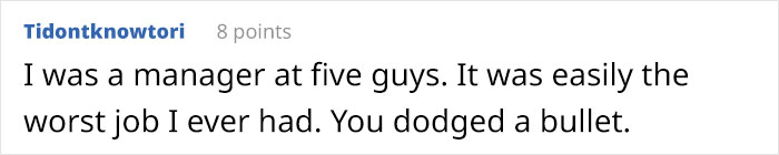 “I Applied Online At 5 Guys”: Restaurant Chain Drops Its Potential Employee’s Hourly Wage From $18/Hr To $14/Hr “I Applied Online At 5 Guys”: Restaurant Chain Drops Its Potential Employee’s Hourly Wage From $18/Hr To $14/Hr