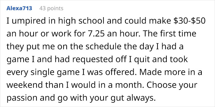 Teen Daughter Told To Make A Choice Between International Summer Program And Her $11/Hr 10 Hours Per Week Retail Job Teen Daughter Told To Make A Choice Between International Summer Program And Her $11/Hr 10 Hours Per Week Retail Job