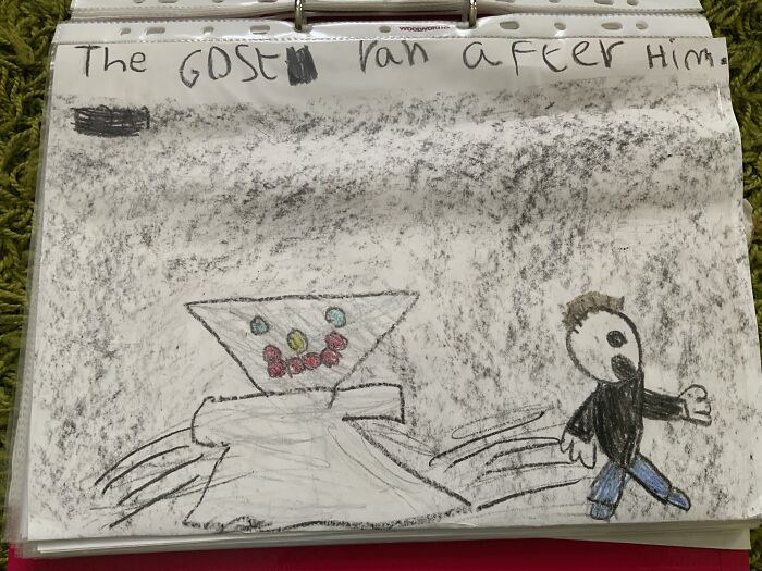Found A Story About A Ghost I Did When I Was 5, I Have No Idea Why It Looks Like That 😳