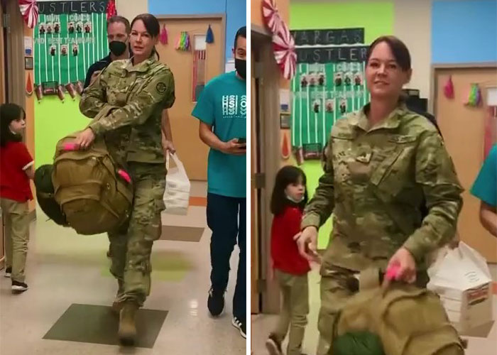 Woman Is Frozen In Place After Seeing Her Mom Enter The Classroom She’s Teaching After 11 Months Of Deployment