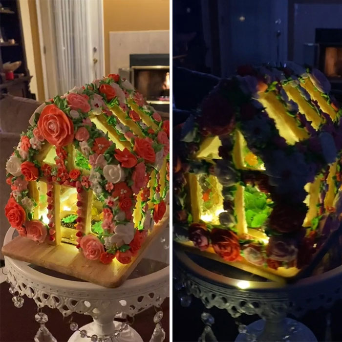 I Ran Out Of Time During The Holidays To Make A Gingerbread House, So I Decided To Make A Valentine/Spring Sugar Cookie House