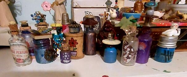 Tiny Glass Bottles That I Hand Paint And Embellish