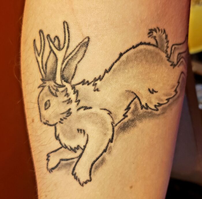 A Running Jackalope On My Forearm. It Reminds Me To Keep Going, No Matter How Weird Life Gets.