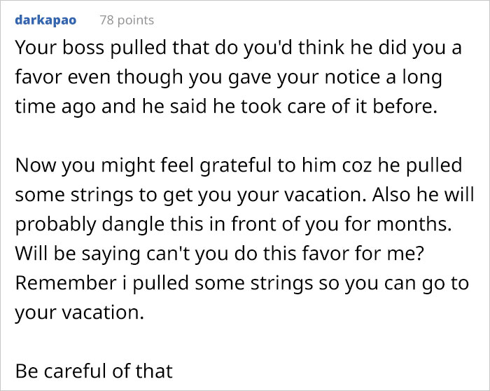 Boss Ignores Employee's Time Off Request After Approving It Twice, Changes His Mind After The Employee Says They're Quitting Boss Ignores Employee's Time Off Request After Approving It Twice, Changes His Mind After The Employee Says They're Quitting