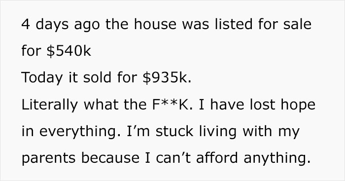 “I’m Stuck Living With My Parents Because I Can’t Afford Anything”: Online Discussion Ensues After Guy Rants About Absurd Housing Prices