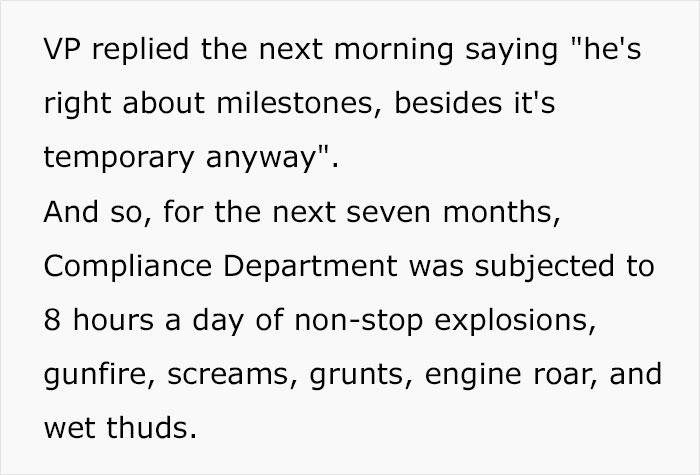 Company Lawyer Throws A Tantrum About People Getting Moved Into His Office Space, Employee Takes Revenge By Seating A Sound Engineer Close By Company Lawyer Throws A Tantrum About People Getting Moved Into His Office Space, Employee Takes Revenge By Seating A Sound Engineer Close By