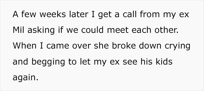 Woman Asks Her Ex-DIL To Let Her Son Meet His Children, She Exposes Her Ex-Husband Who Actually Doesn’t Want Anything To Do With His Kids Woman Asks Her Ex-DIL To Let Her Son Meet His Children, She Exposes Her Ex-Husband Who Actually Doesn’t Want Anything To Do With His Kids
