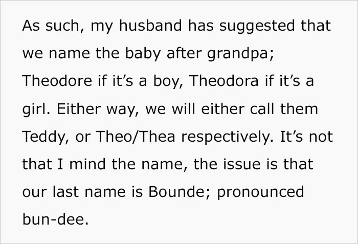 “AITA For Telling My Husband His Name Suggestion For Our Unborn Baby Is Idiotic At Best?” “AITA For Telling My Husband His Name Suggestion For Our Unborn Baby Is Idiotic At Best?”
