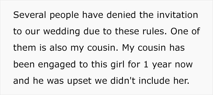 "Several People Have Denied The Invitation": Bride Wonders If Her 'No Plus Ones' Wedding Rule Is Too Ridiculous "Several People Have Denied The Invitation": Bride Wonders If Her 'No Plus Ones' Wedding Rule Is Too Ridiculous