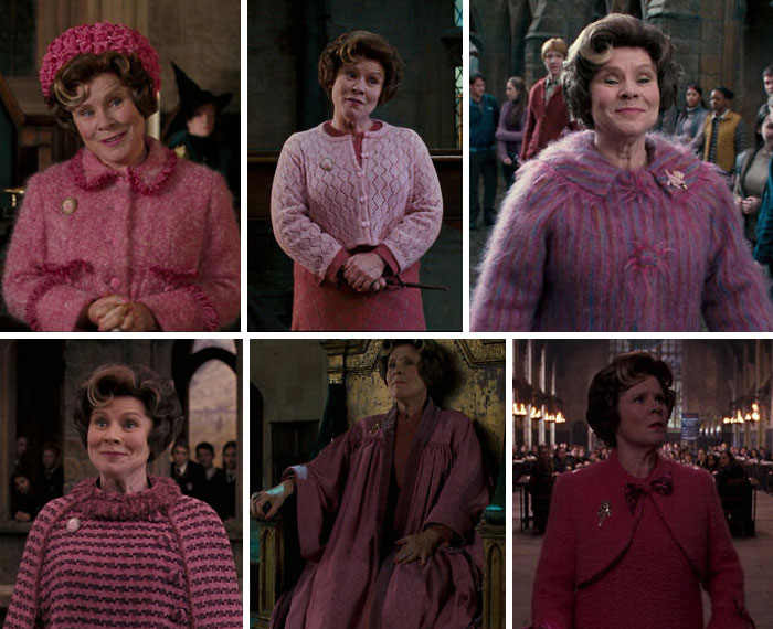 En “Harry Potter y la Orden del Fénix” (2007), la ropa de Umbridge se vuelve de un tono rosa más oscuro a medida que se vuelve más poderosa. Un dato oficial de “Warner Bros Studio Tour”