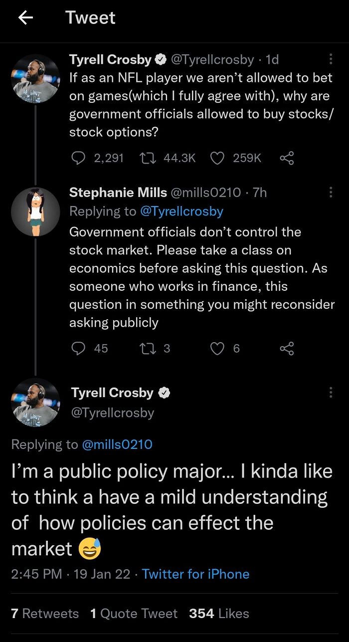 User Tells Nfl Player To Take A Class In Economics. Well...
