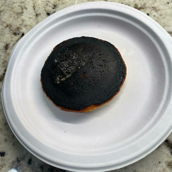 This Pregnancy Has Really Taken A Toll On My Memory And Apparently Now My Cooking Abilities. I Present To You A Charred Pancake