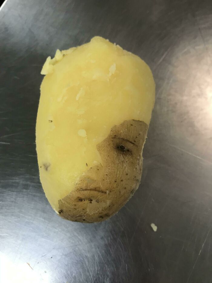 A Partially Peeled Yukon Potato